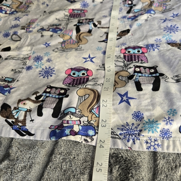 Scrubstar Kids Pajama Top with Animal and Snowflake Print - Picture 4 of 4